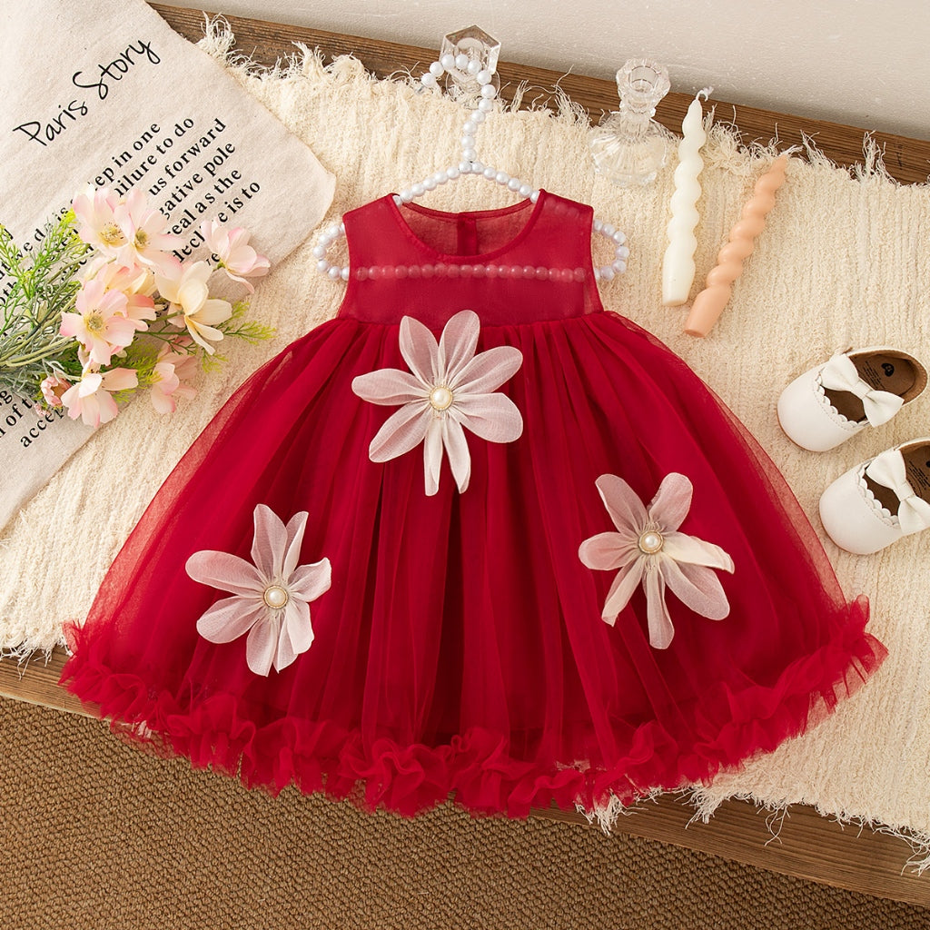 Summer New Baby Girl Princess Dress, Sweet Flower Bow Children'S Clothing Suitable For Birthday Parties (9 Months -3 Years Old)