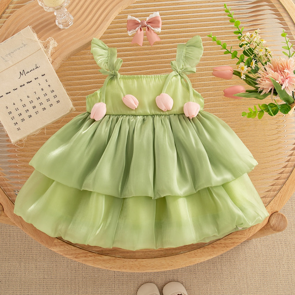 New Year'S Party Dress! Summer New Sweet And Cute Baby Girl Dress, Princess Style Children'S Clothing Suitable For Babies Aged 9 Months To 3 Years Old