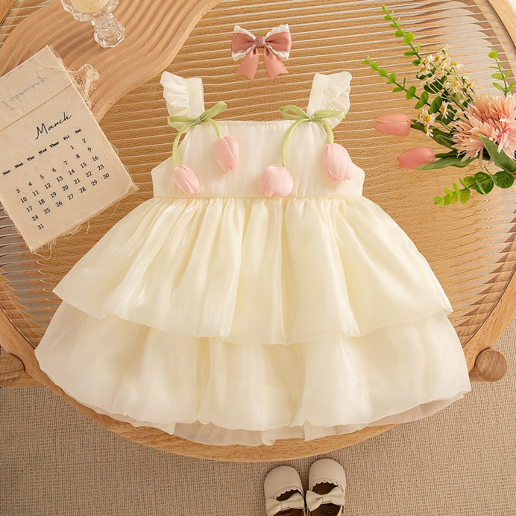New Year'S Party Dress! Summer New Sweet And Cute Baby Girl Dress, Princess Style Children'S Clothing Suitable For Babies Aged 9 Months To 3 Years Old