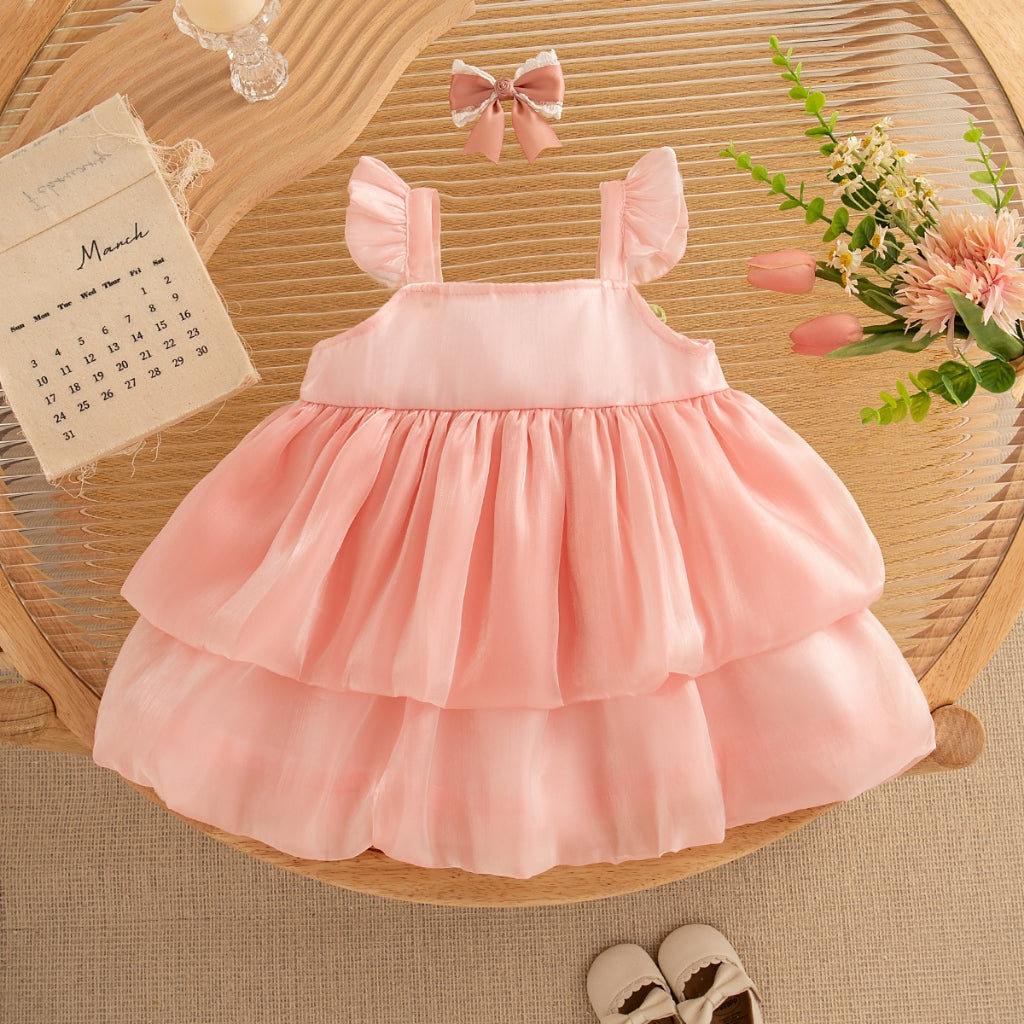 New Year'S Party Dress! Summer New Sweet And Cute Baby Girl Dress, Princess Style Children'S Clothing Suitable For Babies Aged 9 Months To 3 Years Old