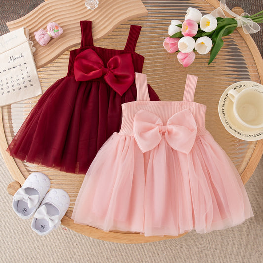 Summer New Princess Style Baby Girl Dress, Sweet Bow Children'S Clothing For Christmas Parties (9 Months -4 Years Old)