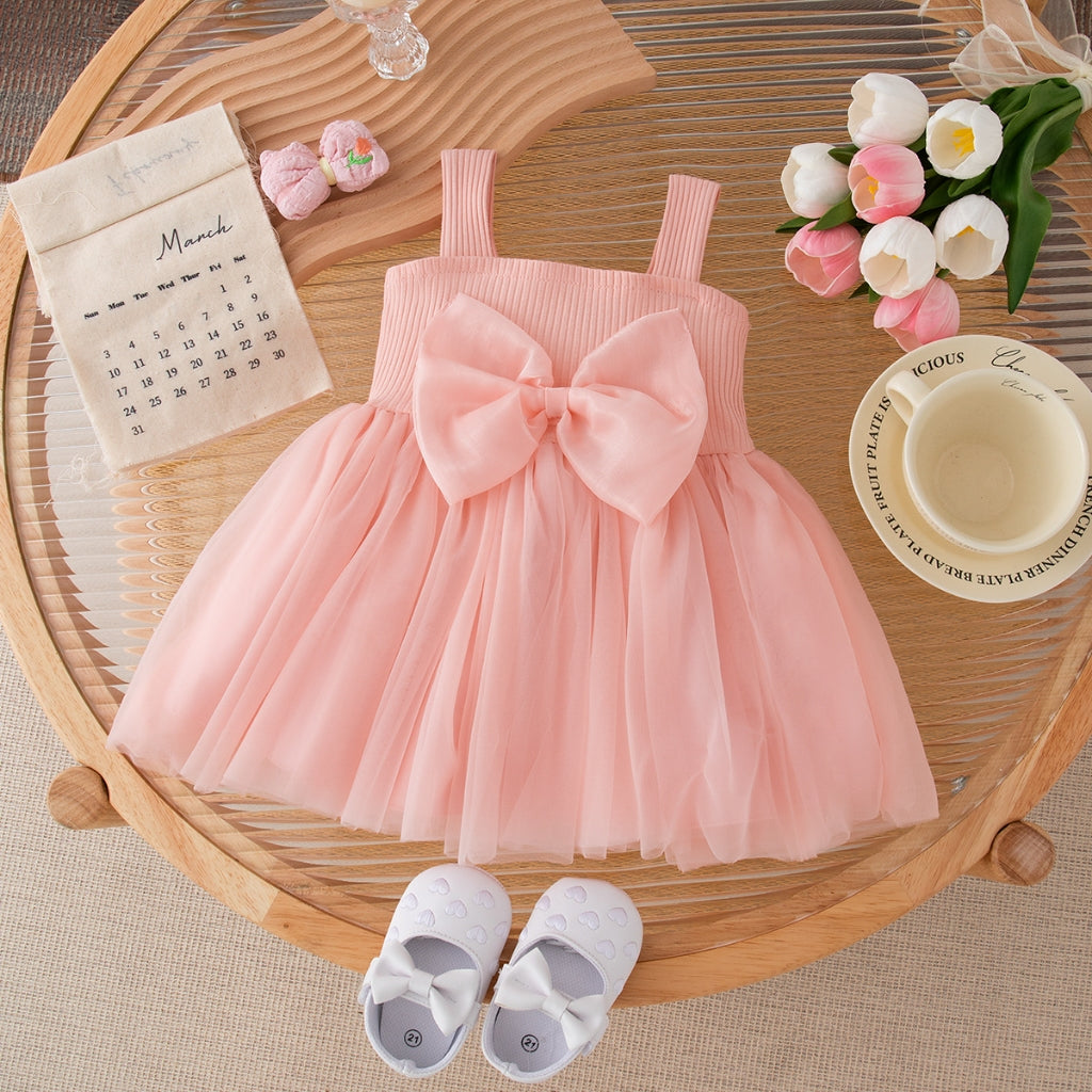 Summer New Princess Style Baby Girl Dress, Sweet Bow Children'S Clothing For Christmas Parties (9 Months -4 Years Old)