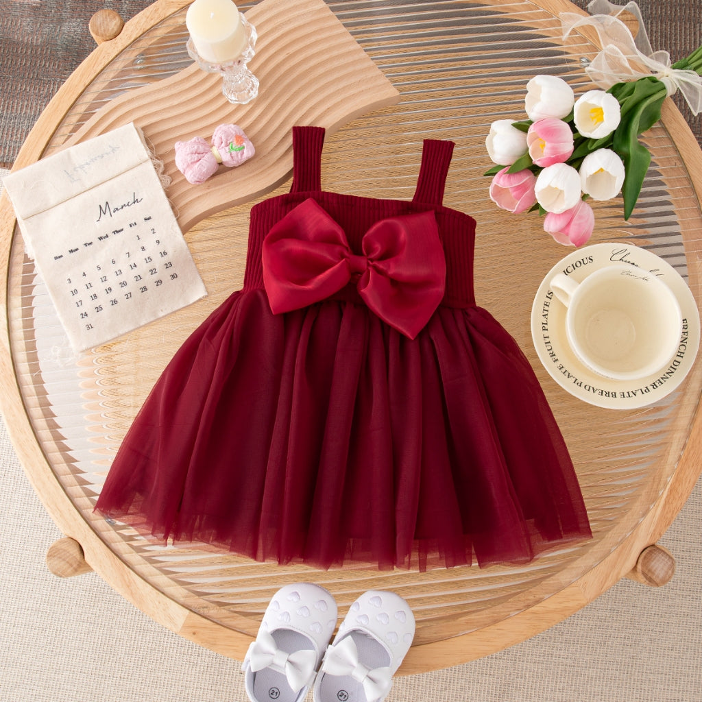 Summer New Princess Style Baby Girl Dress, Sweet Bow Children'S Clothing For Christmas Parties (9 Months -4 Years Old)