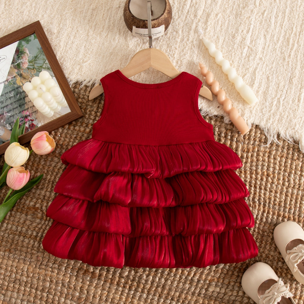 Birthday Party Baby Girl Dress Summer New Sweet Bow Children'S Clothing (6-24 Months)