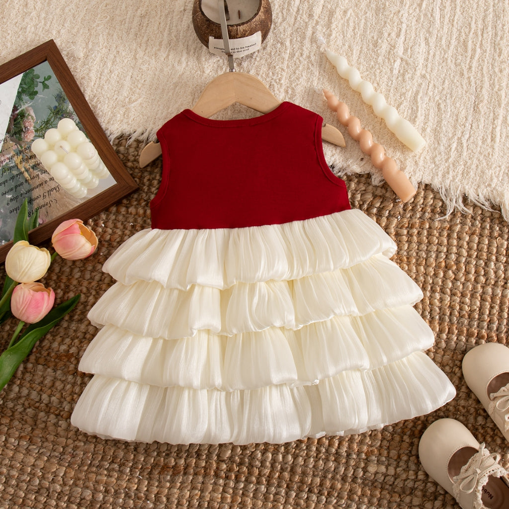 Birthday Party Baby Girl Dress Summer New Sweet Bow Children'S Clothing (6-24 Months)