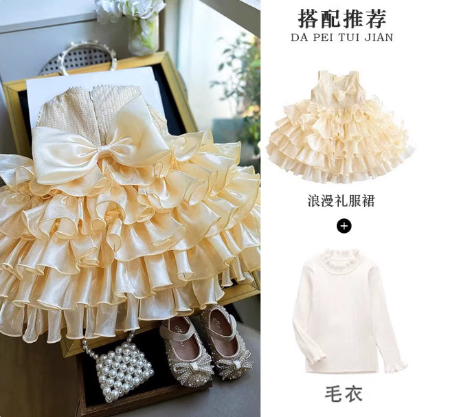 Affordable Luxury Birthday Princess Dress Performance Gown Wedding Flower Girl Dress