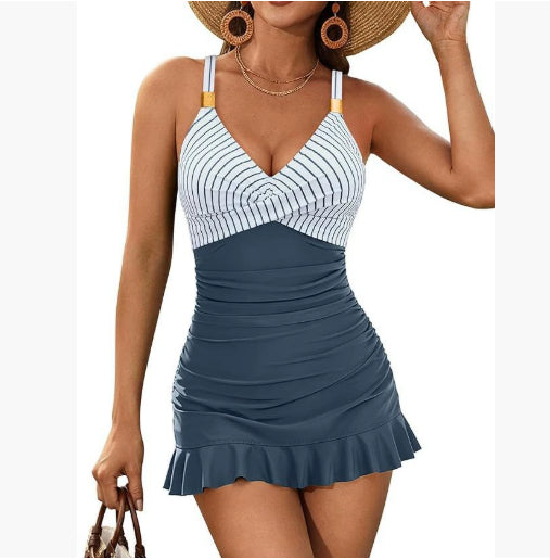 One-piece Hanging Basin Dress, Sleeveless Swimsuit