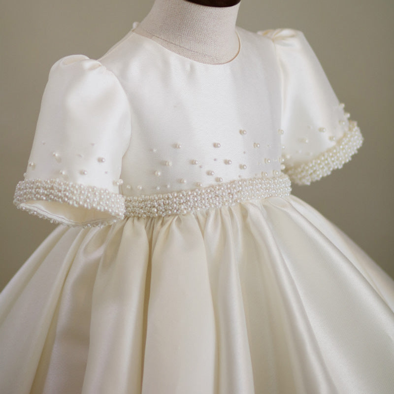 Girls Fashion Personality Solid Color Satin Dress