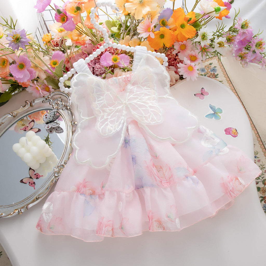 Baby Girl Dress Korean Style Princess Baby Dress Butterfly Flower Birthday Dress