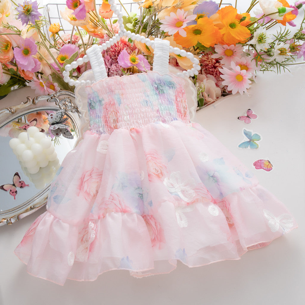 Baby Girl Dress Korean Style Princess Baby Dress Butterfly Flower Birthday Dress